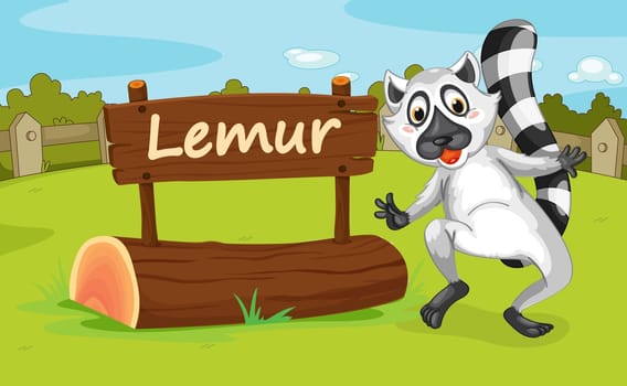 Illustration of animal enclosure at the zoo