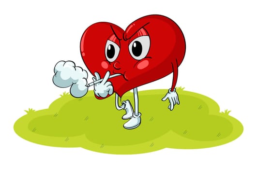 illustration of a heart in a beautiful nature