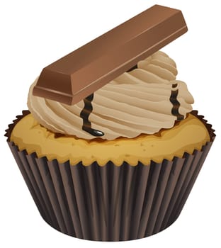 Illustration of an isolated cupcake on white