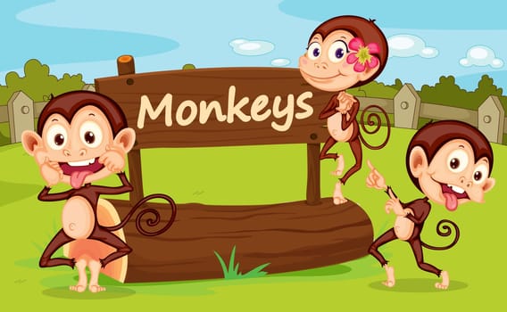 Illustration of animal enclosure at the zoo