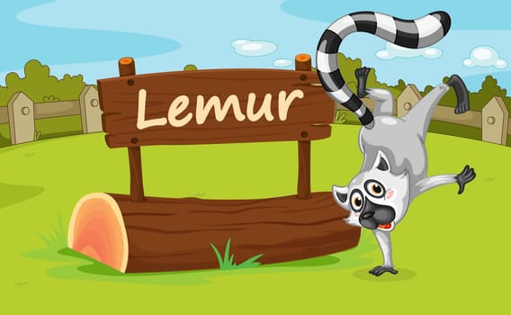 Illustration of animal enclosure at the zoo