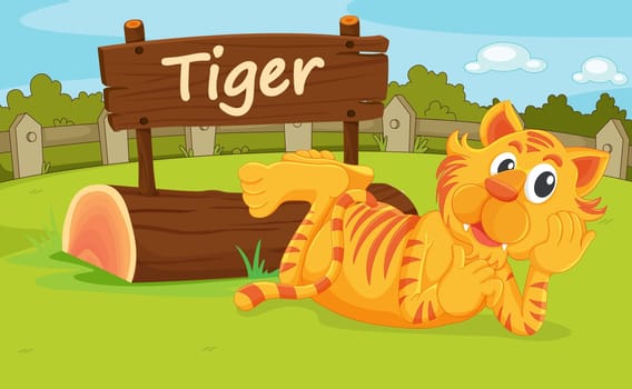 Illustration of animal enclosure at the zoo