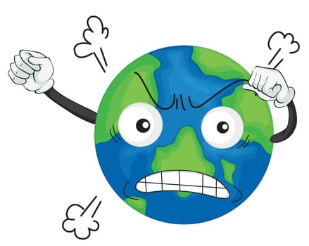illustration of an earth planet on a white background
