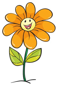detailed illustration of a yellow flower on a white background
