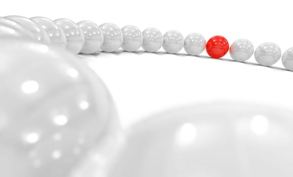 3D Ball Circle Focus - Red White 1