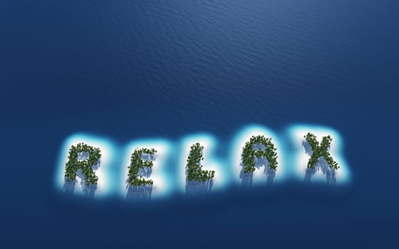 Relax - island concept in top view