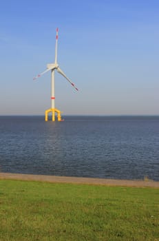 Offshore wind turbine in the North Sea