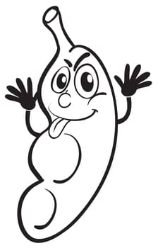 illustration of a peanut sketch on a white background