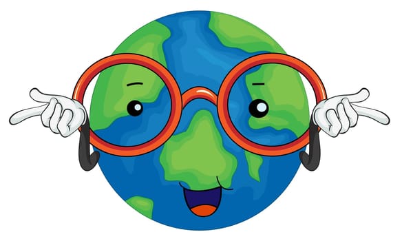 illustration of an earth planet on a white background