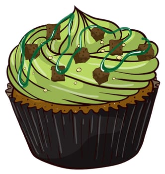 Illustration of an isolated cupcake on a white