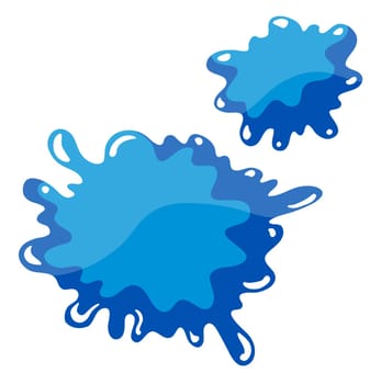 illustration of a blue color splash on a white background