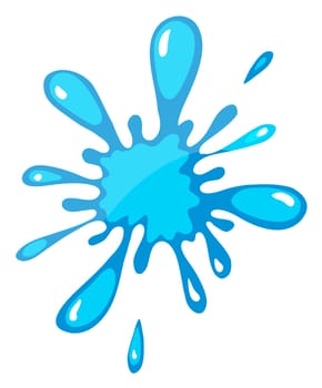 illustration of a blue color splash on a white background