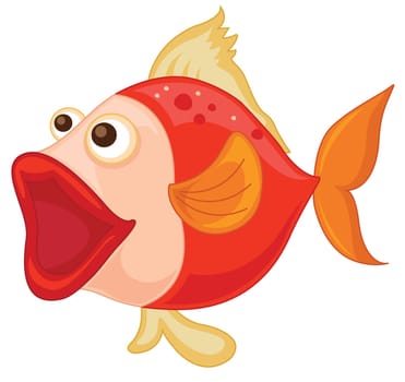 illustration of a red fish on a white background