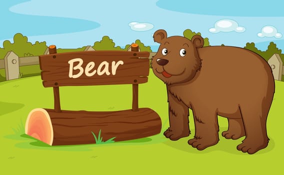 illustration of a bear in a beautiful nature