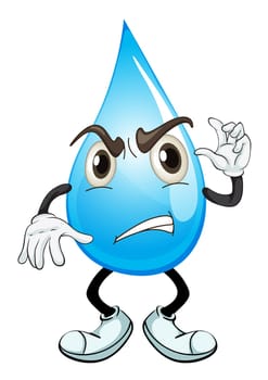 illustration of a water drop on a white background