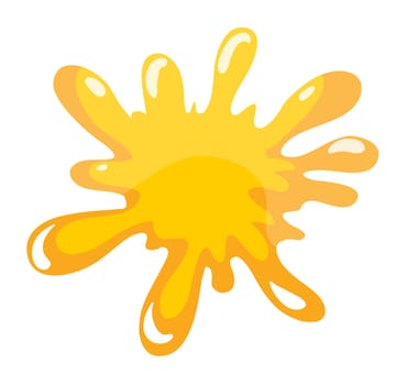 illustration of yellow color splash on a white background