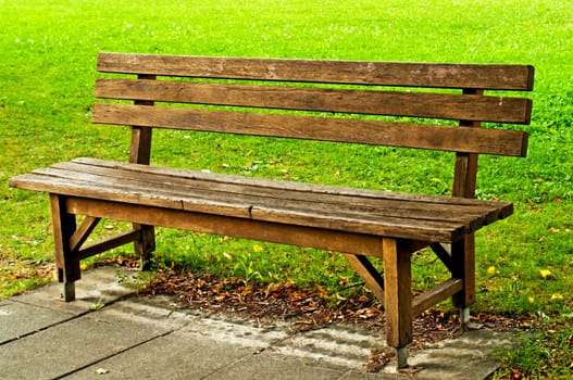 Park bench in the countryside