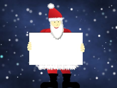 Santa Claus with blackboard