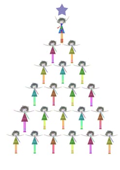 Christmas tree formed by so many united people