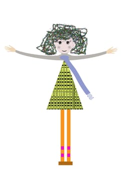 happy puppet with the arm aloft