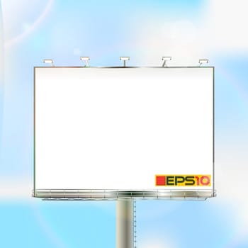 Huge outdoor billboard over a clear sky, mesh gradient and transparency effect used.