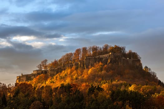 Königstein Fortress in the evening light