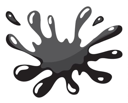illustration of a black color splash on a white background