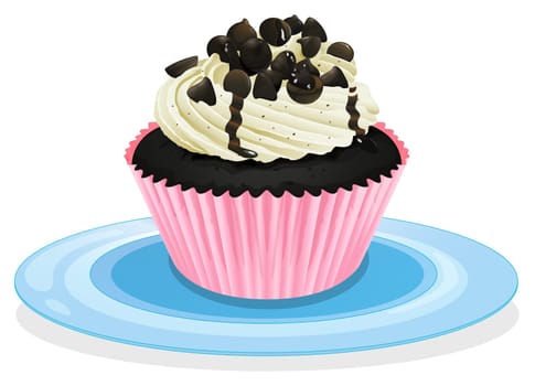Illustration of an isolated cupcake on a white