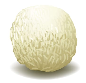 illustration of a white chocolate on a white background