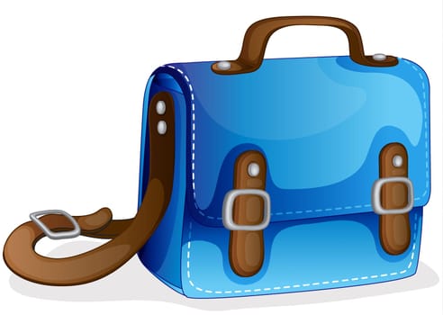 illustration of a blue bag on a white background