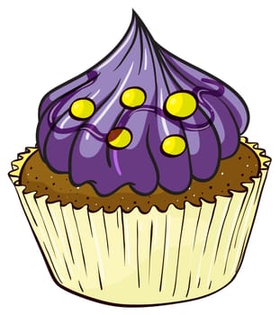 Illustration of an isolated a cupcake on a white background