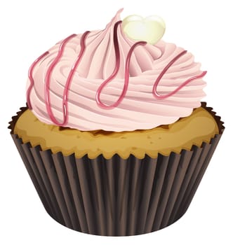 Illustration of an isolated cupcake on a white