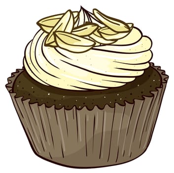 Illustration of an isolated cupcake