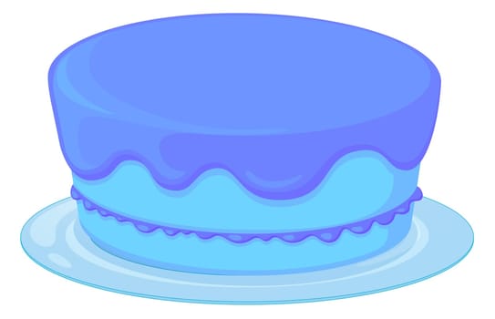 Illustration of an isolated blue cupcake on a white