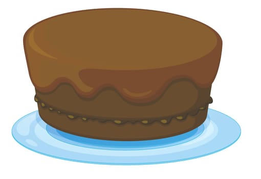 Illustration of an isolated a cake on a white background