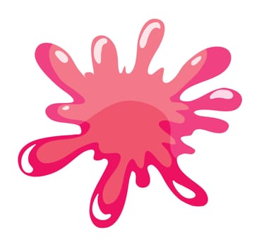 illustration of a pink color splash on a white background