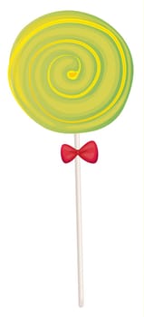 illustration of a green candy sweet on a white background