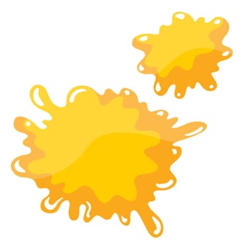 illustration of two yellow color splash on a white background