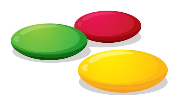 illustration of colorful candies sweet on a white background