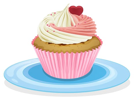 Illustration of an isolated cupcake on a white