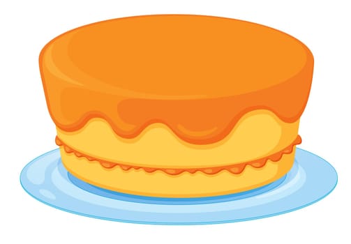 Illustration of an isolated a cake on a white background