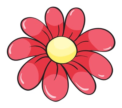 detailed illustration of a red flower on a white background