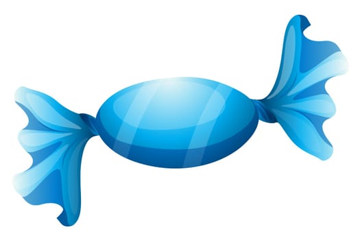 illustration of a blue candy on a white background