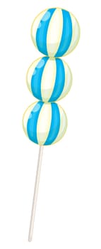 illustration of a blue candy on a white background
