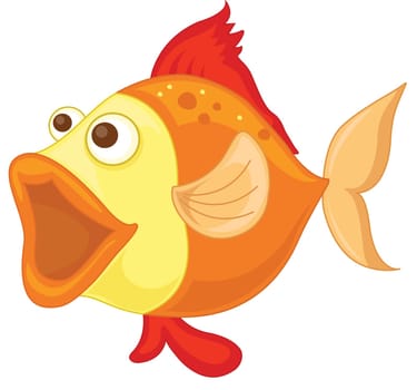 illustration of an orange fish on a white background