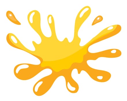 illustration of yellow color splash on a white background