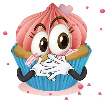 illustration of a cup cake on a white background