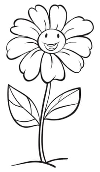 illustration of a flower sketch on white background