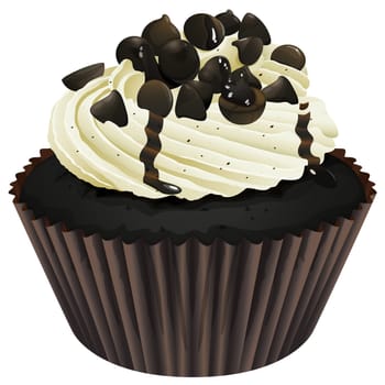Illustration of an isolated a cupcake on a white background