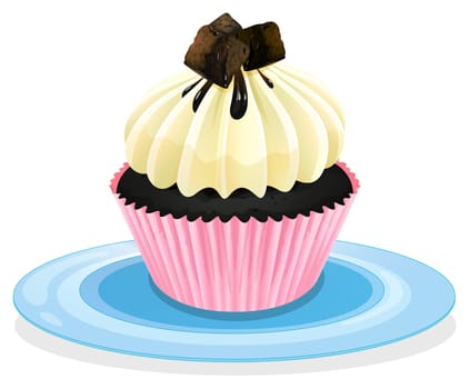 Illustration of an isolated cupcake on a white
